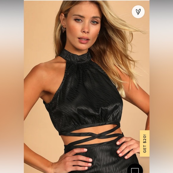 Lulus Fierce Vision Black Jacquard Print Satin Cutout Midi Dress - Picture 2 of 14